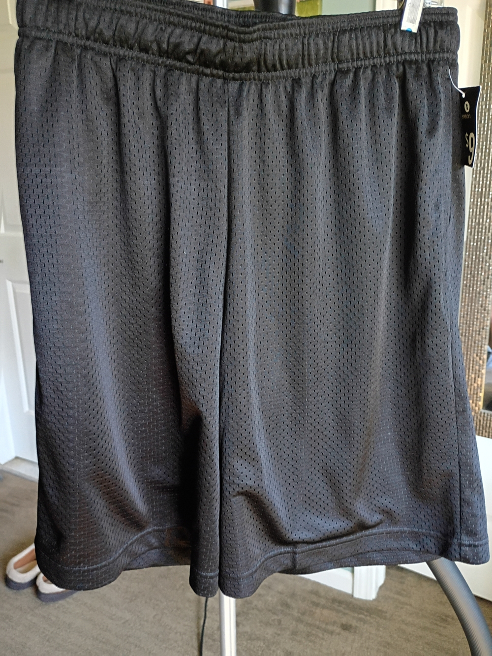 Men's Black Athletic Mesh Shorts